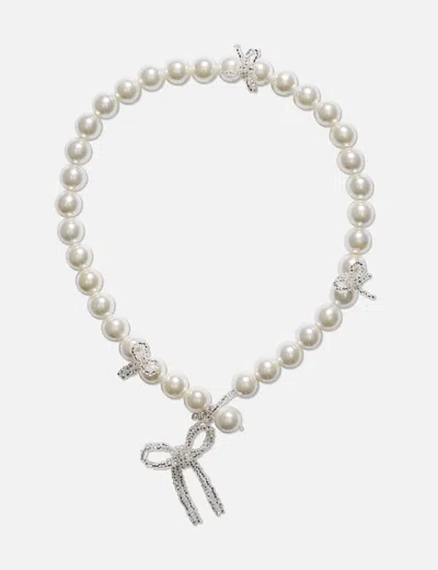 Pura Utz Mother Of Pearl Bow Necklace