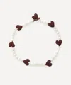 Pura Utz Multi Burgundy Heart Pearl Necklace