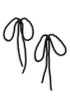 Pura Utz Sad Bow Beaded Earrings In Black