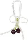 Pura Utz Silver Dark Cherry Bow Carabiner Keychain In Multi