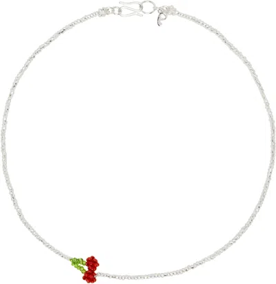 Pura Utz Silver Mini Silver Cherry Necklace