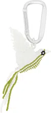 Pura Utz Silver Pajaro Carabiner Keychain In White