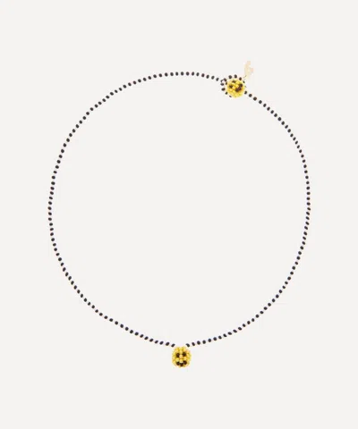 Pura Utz Simple Happy Face Bead Necklace In Gold