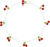 Pura Utz White & Red Cherry Necklace In Multi