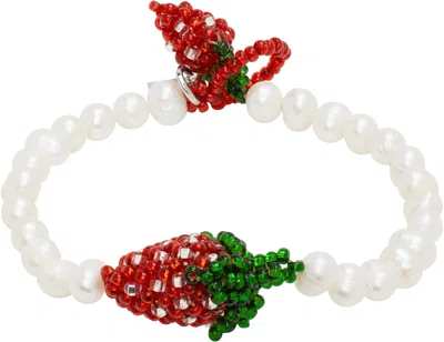 Pura Utz White Pearl Strawberry Bracelet