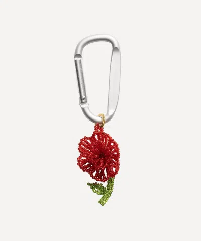 Pura Utz Women's Sterling Silver Rose Carabiner Pendant Charm