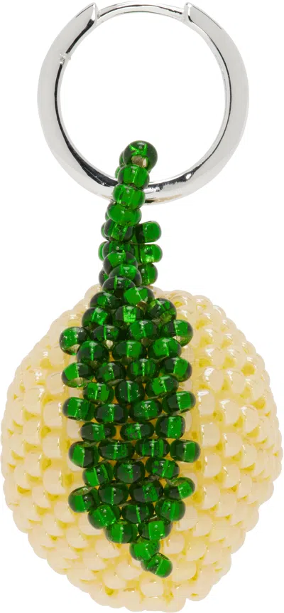 Pura Utz Yellow & Green Lemon Single Earring In Silver