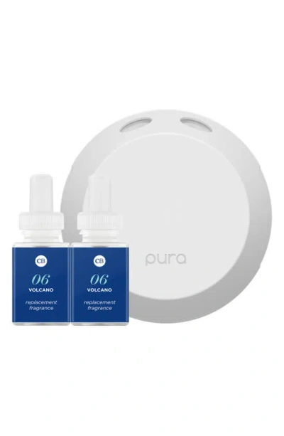 Pura X Capri Blue Volcano &  4 Smart Fragrance Diffuser & Refill Set In Gray