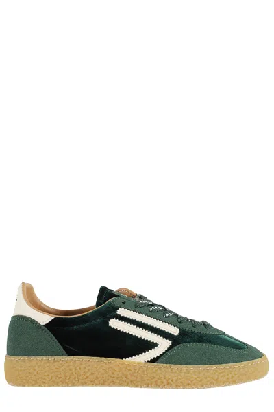 Puraai Velvet-panel Sneakers In Green