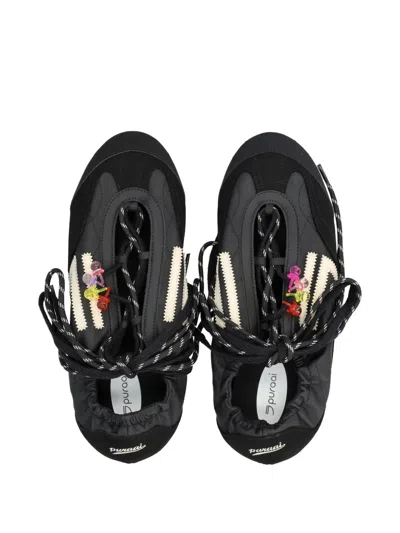 Puraai Beaded Sneakers In Black