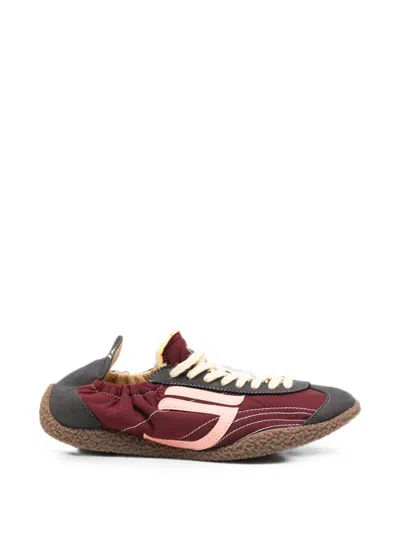 Puraai Logo-patch Sneakers In Burgundy