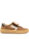 Puraai Panelled Sneakers In Brown