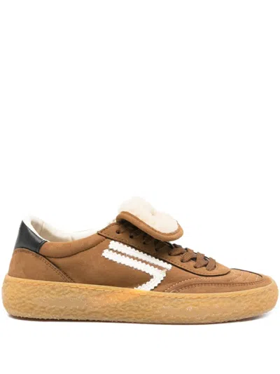 Puraai Panelled Sneakers In Brown
