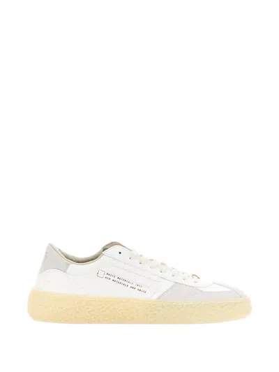 Puraai Cream Sneakers With 2.5 Cm Rubber Sole For Women In White