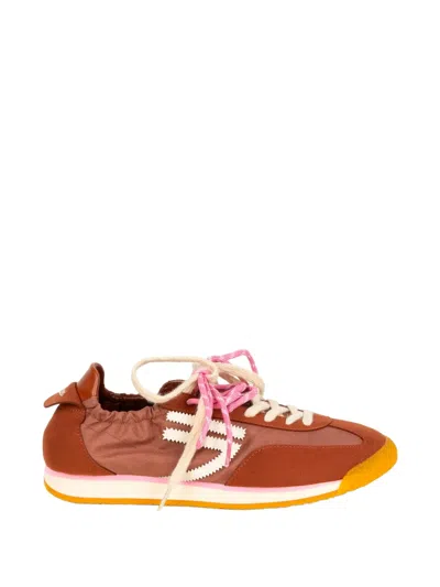 Puraai Panther Brownie Suede-panelled Logo-patch Sneakers In Multi