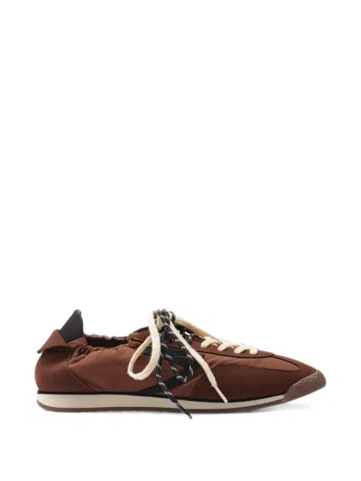 Puraai Panther Panelled Sneakers In Brown
