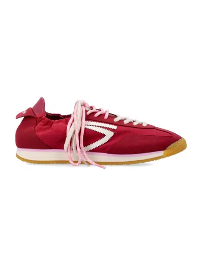 Puraai Panther Vegan Lace-up Sneakers In Burgundy