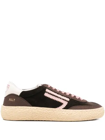 Puraai Polly Logo-motif Sneakers In Brown