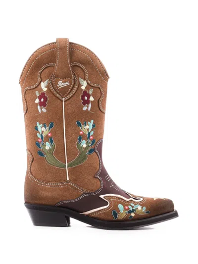 Puraai Rodeo Stiefel Mit Stickerei In Multi