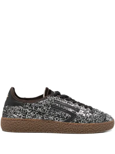 Puraai Sequin Lace-up Shoes In Brown