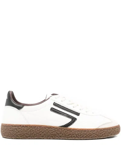 Puraai Stripe-detail Panelled Sneakers In White