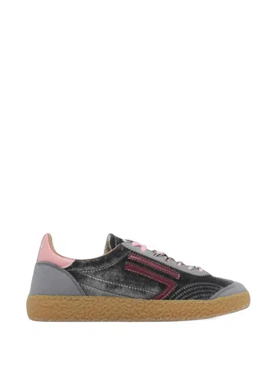 Puraai Velvet-effect Panelled Sneakers In Multi