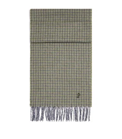 Purdey Cashmere Sterling Houndstooth Scarf