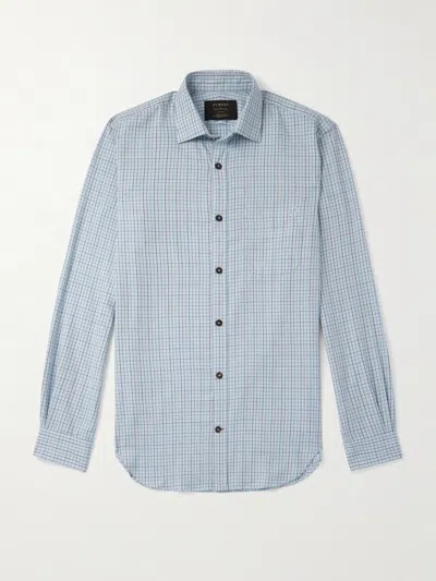 Purdey Checked Cotton And Cashmere-blend Shirt In Multi