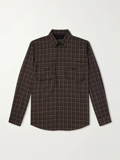 Purdey Checked Wool Shirt In Brown