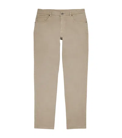 Purdey Cotton-blend 5-pocket Trousers In Beige