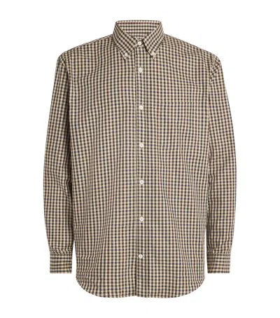 Purdey Cotton Check Shirt In Brown