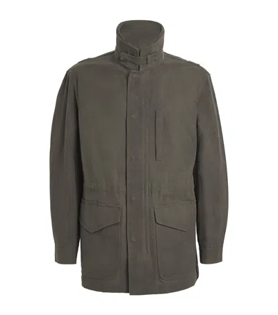 Purdey Cotton-linen Range Field Jacket In Green