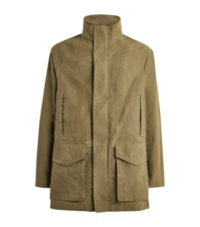 Purdey Cotton Summer Dry Wax Field Coat In Green