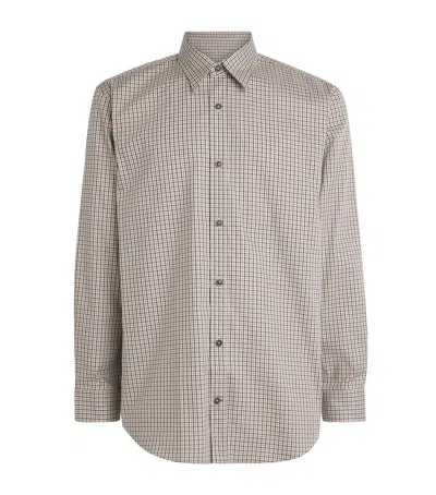 Purdey Cotton Tattersall Shirt In Neutral