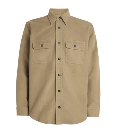 Purdey Cotton Twin-pocket Shirt In Green