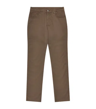 Purdey Cotton-blend Five-pocket Trousers In Brown