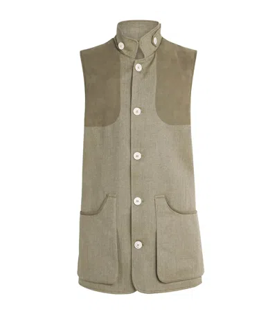 Purdey Cotton-blend Kalahari Gilet In Green