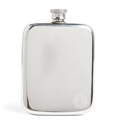 Purdey Engraved Hip Flask In Silver