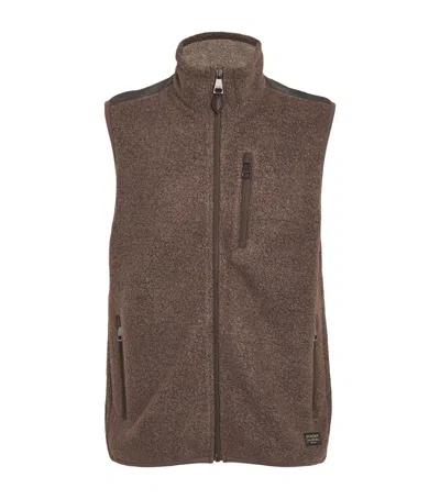 Purdey Fleece-back Jersey Gilet In Brown