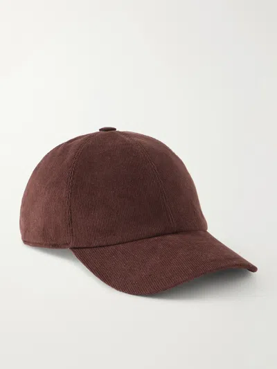 Purdey Logo-embroidered Cotton-corduroy Baseball Cap In Pattern