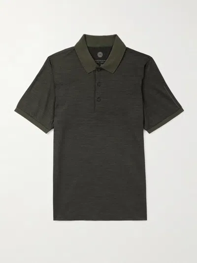 Purdey Merino Wool And Lyocell-blend Piqué Polo Shirt In Green