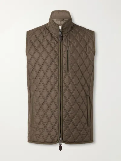 Purdey Moorland Padded Quilted Shell Gilet In Green
