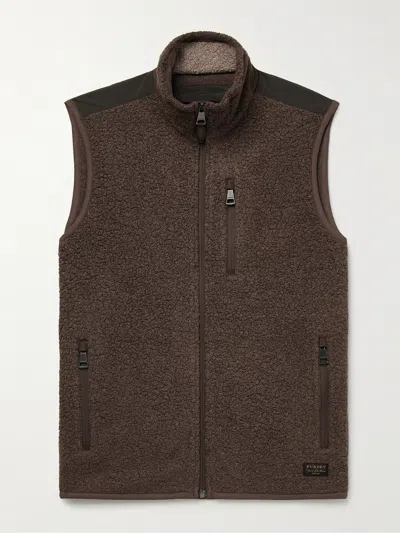 Purdey Shell-trimmed Bouclé Gilet In Brown