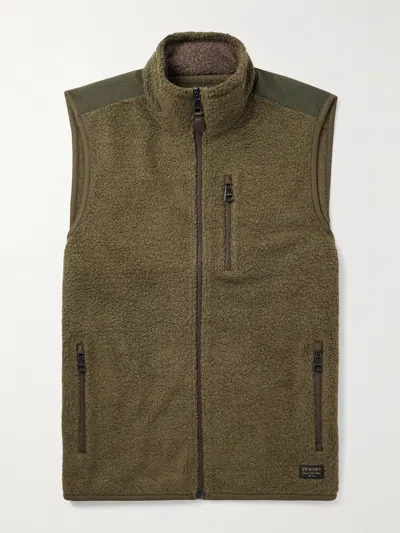 Purdey Shell-trimmed Bouclé Gilet In Green