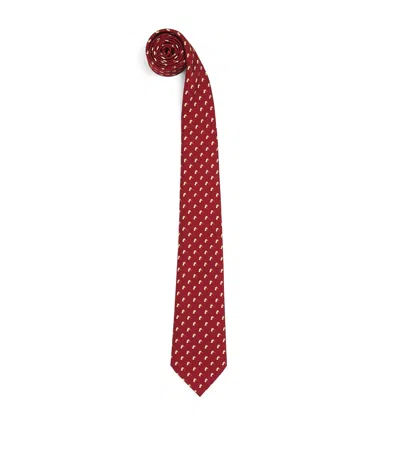 Purdey Silk Dapper Duck Tie In Red
