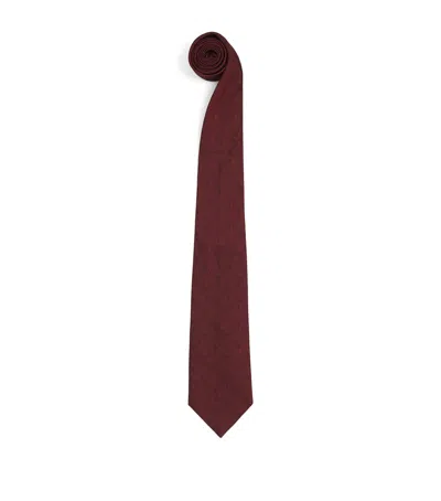 Purdey Silk Stags Gaze Tie In Red