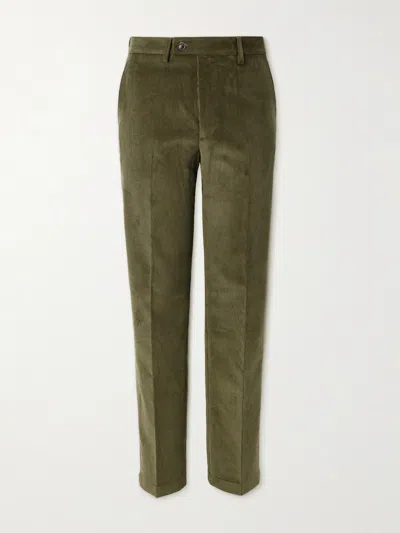Purdey Straight-leg Cotton-corduroy Trousers In Green