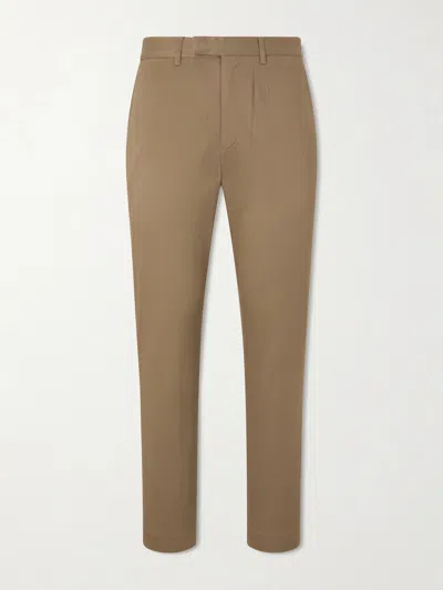Purdey Straight-leg Stretch-lyocell Twill Chinos In Brown