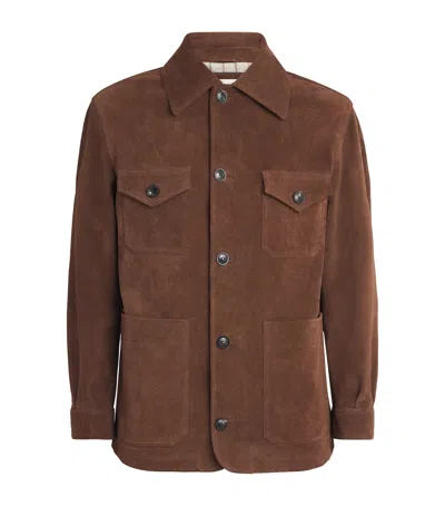 Purdey Suede Lyall Jacket In Brown