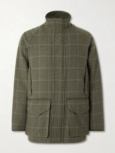 Purdey Tom Checked Wool-tweed Coat In Green